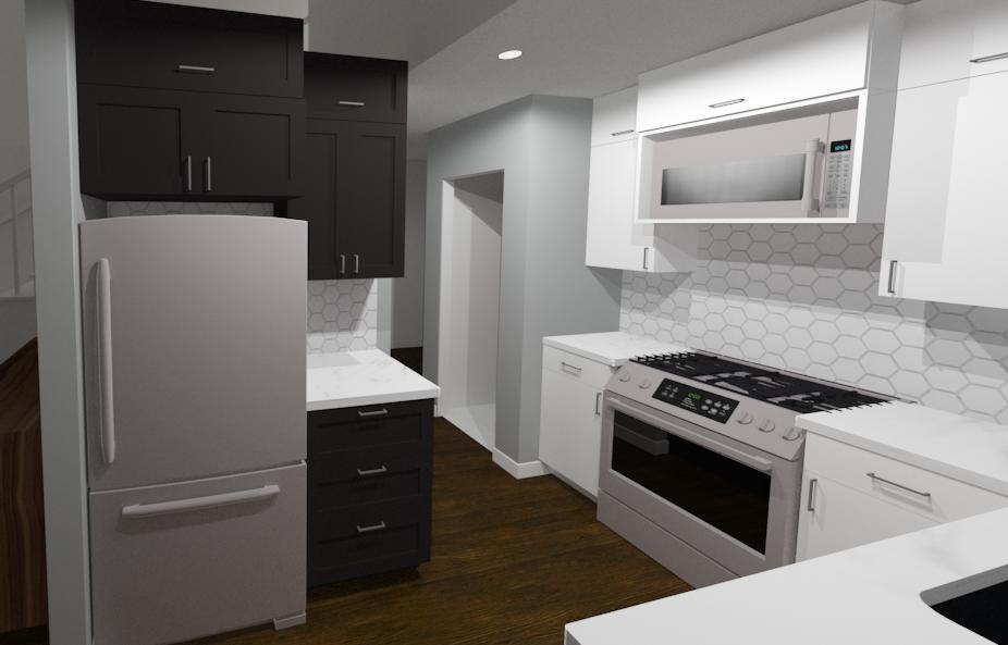 Full home renovation - initial design renders of kitchen | Creative Touch Kelowna Interior Design